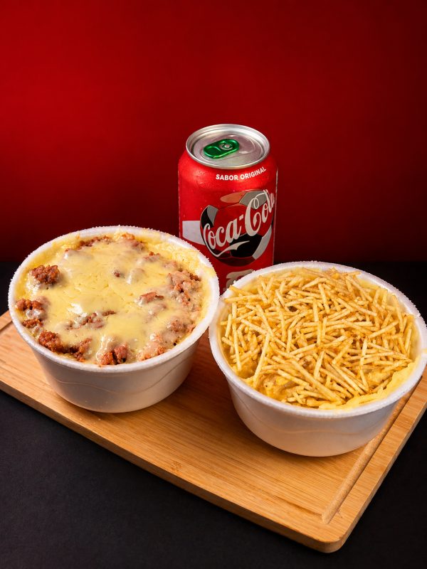 Combo Família 4 Batatas + 2 Coca 350ml (Duas de calabresa e Dois de strogonoff 500g)